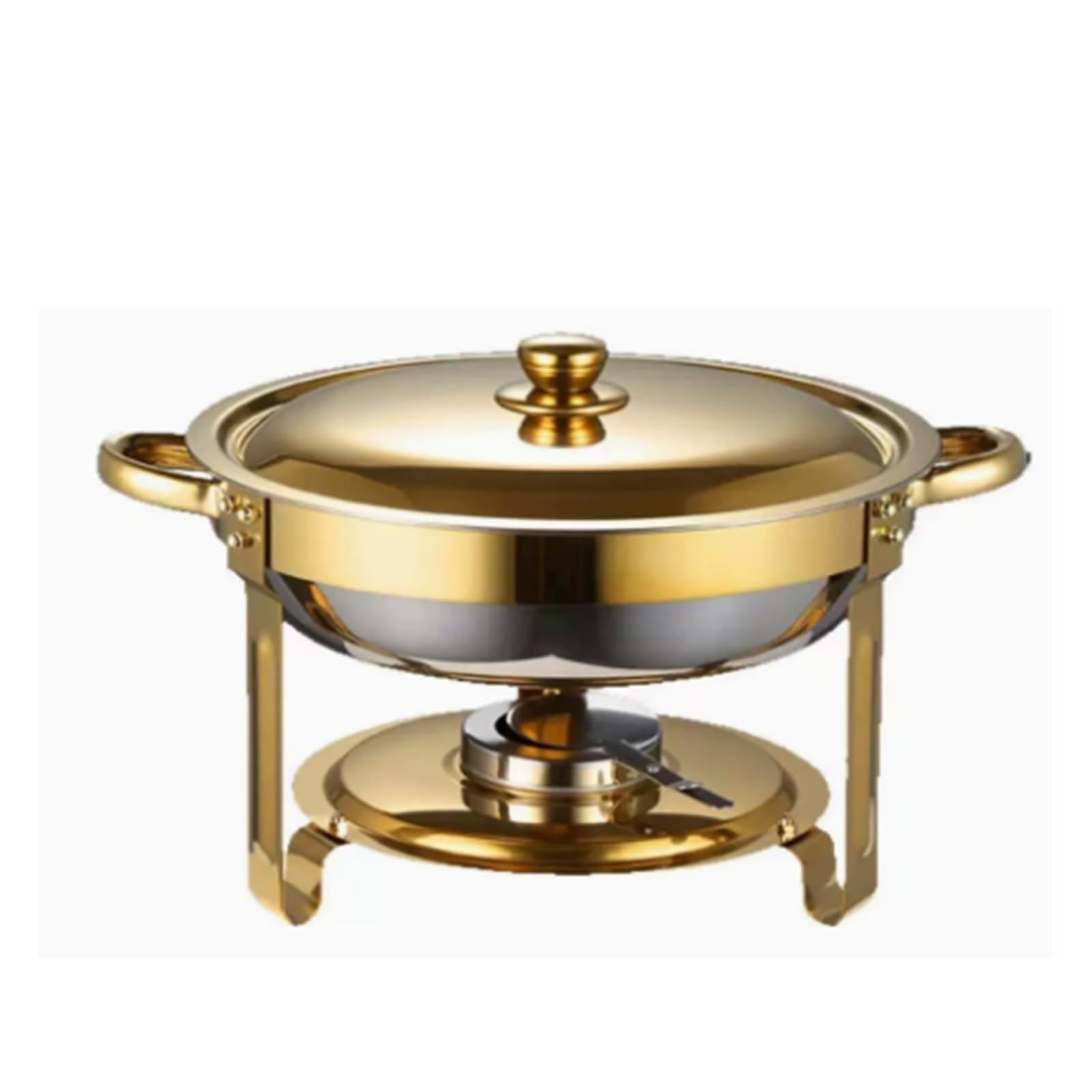 Platos de frotamiento for Buffet Plato de frotamiento Redondo | Apto for lavavajillas, Calentamiento de calidad alimentaria, Servicio de buffet, Uso comercial(Full gold)