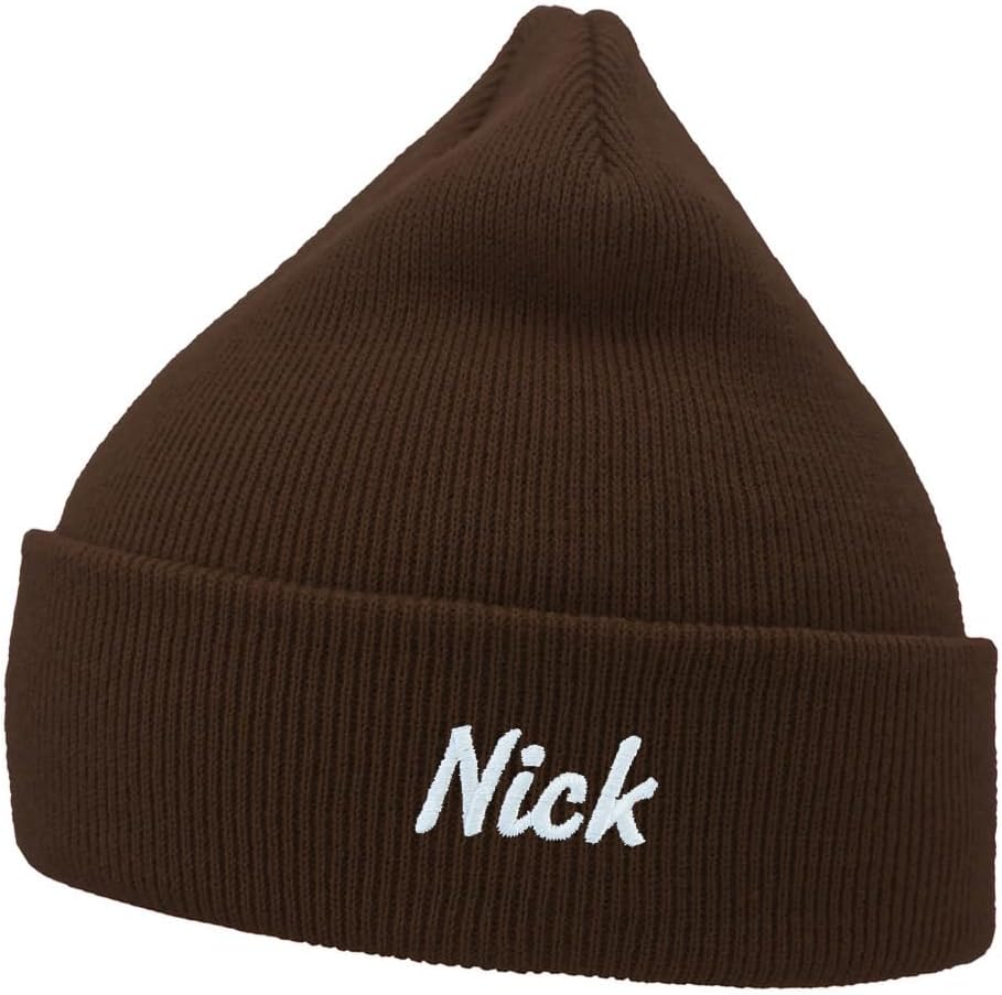 Mens Beanie Knit Hats Name Nick Gift Embroidered Unisex Casual Beanies Hats for Winter