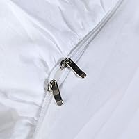 Vista 5 de Queen's House - Funda de edredón de tamaño individual con volantes blancos, de algodón lavado, estilo bohemio y elegante, funda de edredón de 3