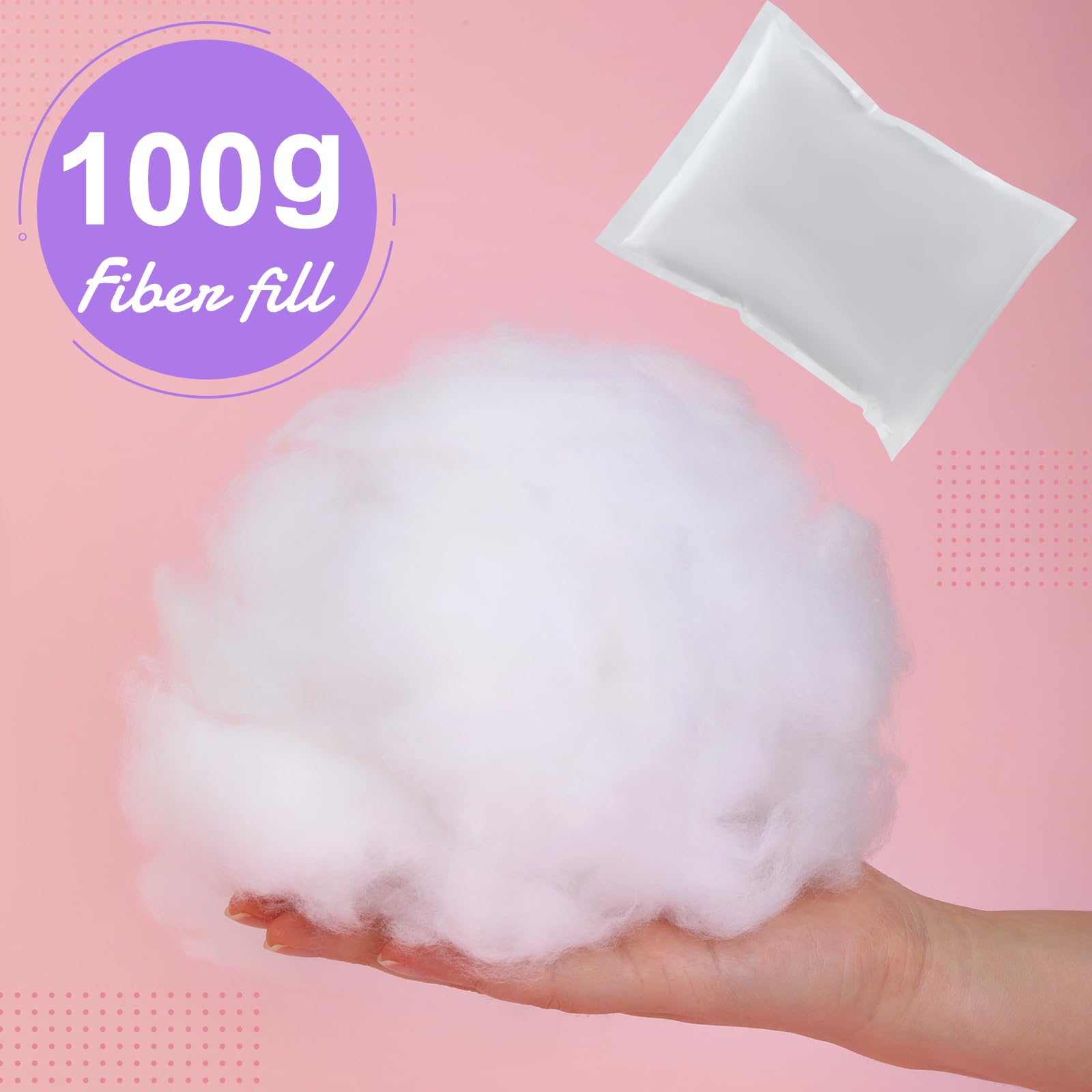 luokefe 100g Stuffing for Crochet Polyester Polyfill Stuffing Fiberfill Cotton Stuffing for Crafts Small Stuffed Animals Crochet Polyfill Stuffing for Pillow Cushion Craft /0.22lb - Image 2