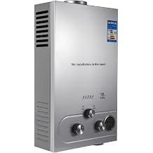 6L Propane Water Heater Tankless, 12kw Instant Shower Water Heater, Digital Temperature Display & Easy Installation, For Kitchen Bathroom Shower Mall Salon 12L