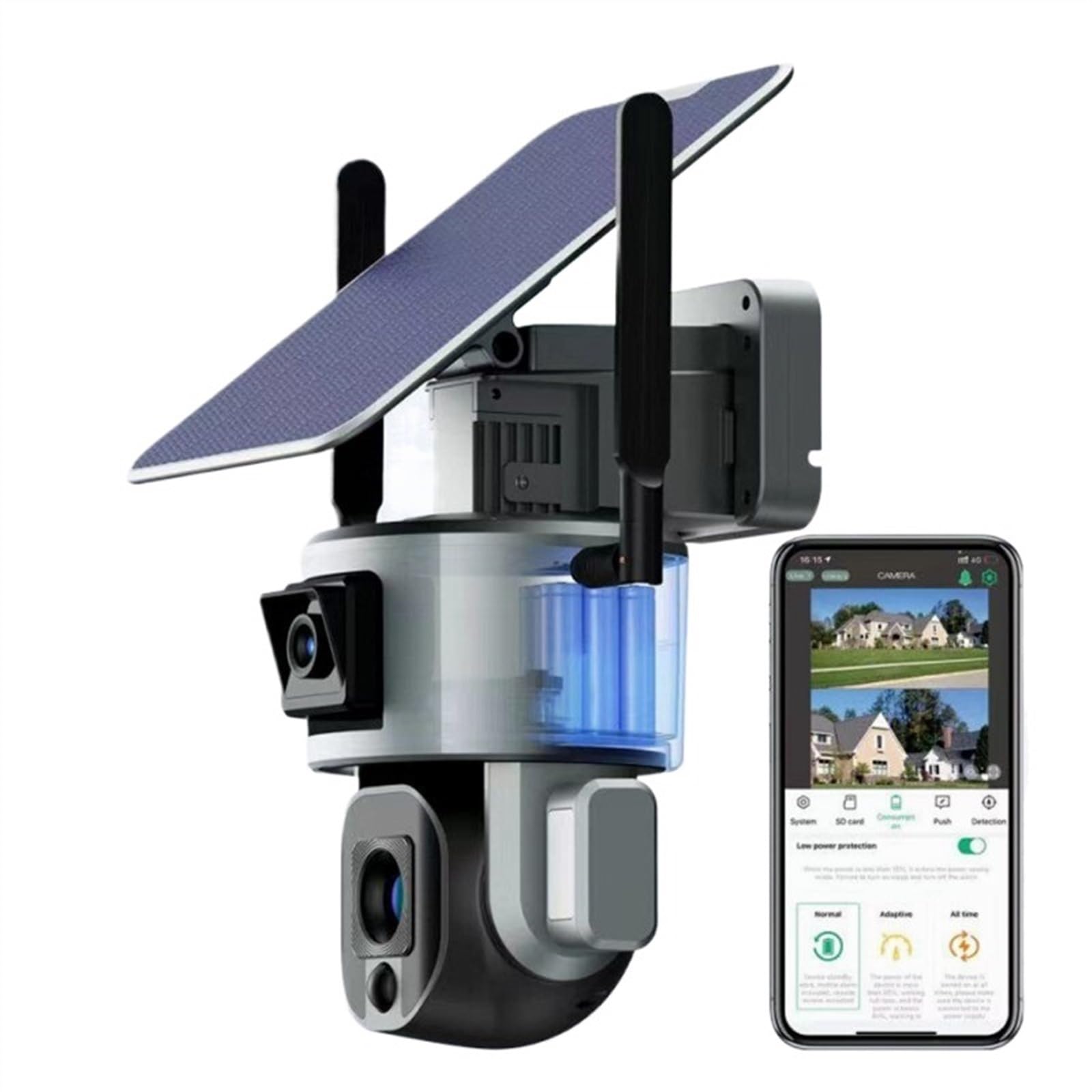 Kamera bezpieczeństwa zewnętrzna, Kamera słoneczna 4G/Wifi 4K HD 10-krotny zoom Kamera telewizji przemysłowej Bezpieczeństwo Kamera zewnętrzna AI Humanoidalne śledzenie IR Night Vision PTZ IP Camera S