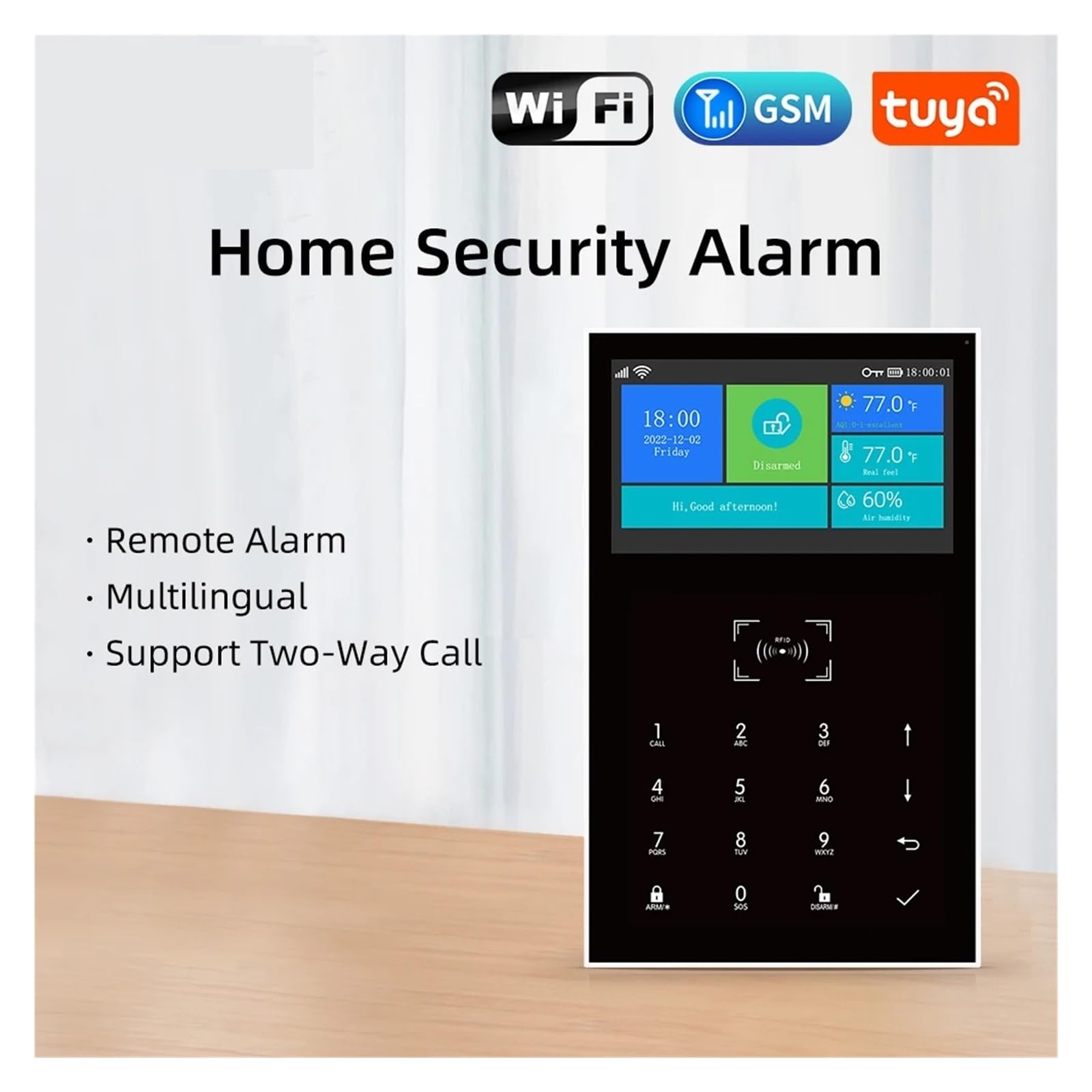 WIFI Inteligentny Domowy System Alarmowy Gsm Bezprzewodowy Alarm Odpowiedni Dla Willi Biurowych Zdalny Monitoring(K)