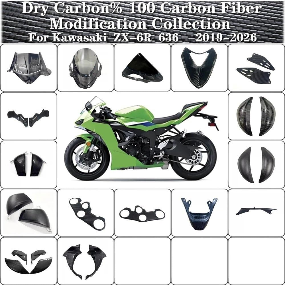 Wingletów Motocyklowych Włókna Boczne Owiewki Wing Do ZX-6R 636 2019-2025+