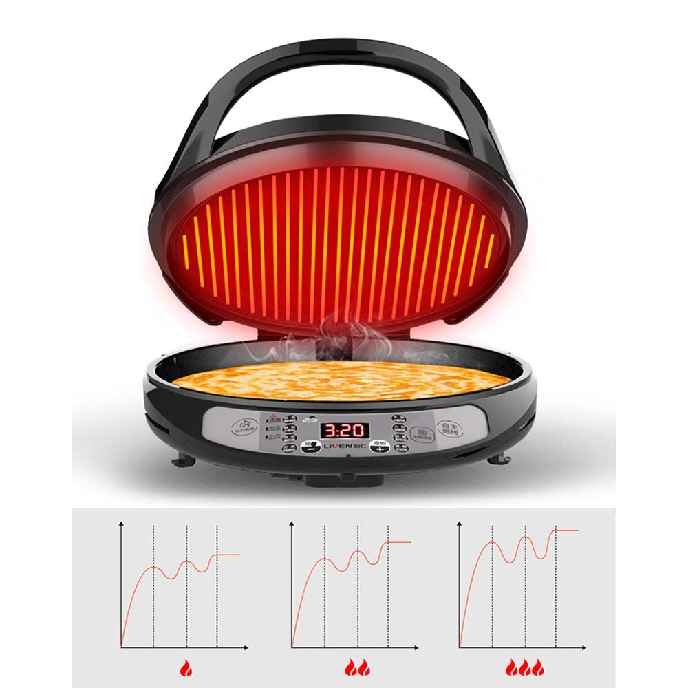 1200W pan cuisson électrique, des ménages double face chauffage Poêle à frire, crêpière automatique intelligent, la version micro-ordinateurs, 30MM approfondissent