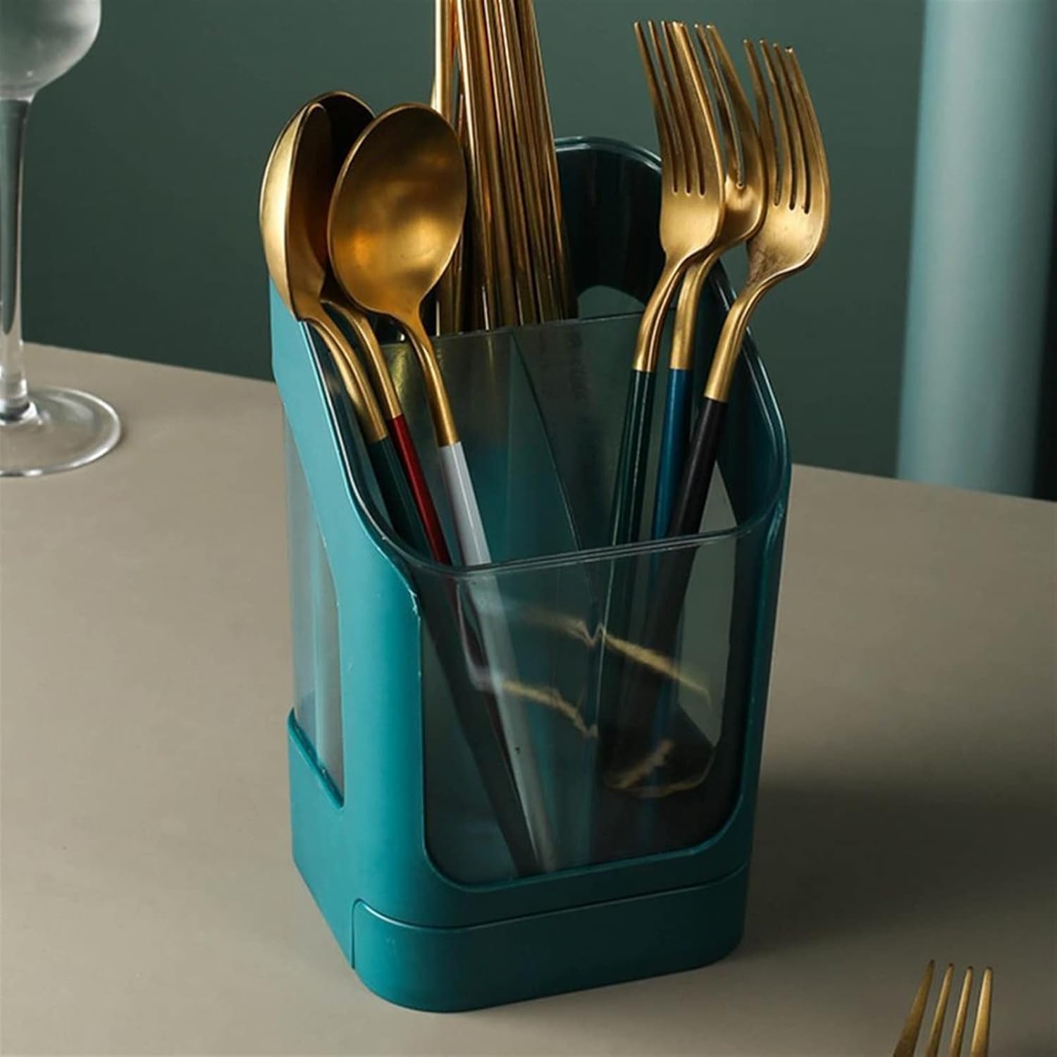 Utensil Holder Sink Counter Caddy l Multi-Function Kitchen Utensil Holder Chopstick Draining Box for Home Kitchen Restaurant (Color : Orange)