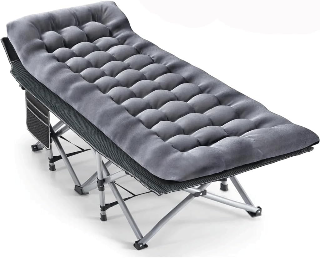 Folding Camping Cot for Adults Portable Outdoor Bed Heavy Duty Sleeping Cots for Camp with Pillow and Carry Bag