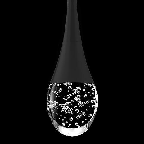 ykolupty Chandliers 9 luces colgantes negras de 100 pulgadas de alto escalera, lámparas de techo de burbuja de cristal, lámpara de iluminación de