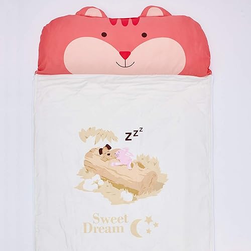 Miniatura 7 de Milo&Gabby - Tapete para siesta con edredón, almohada extraíble y manta, algodón de 320 hilos (ardilla - Lucy)