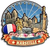 Vista 1 de Imán de nevera de Marsella Francia Colección de Madera 3D Madera Hecho a Mano Viajes Ciudad Recuerdos Refrigerador Imán Decoración del Hogar Regalo
