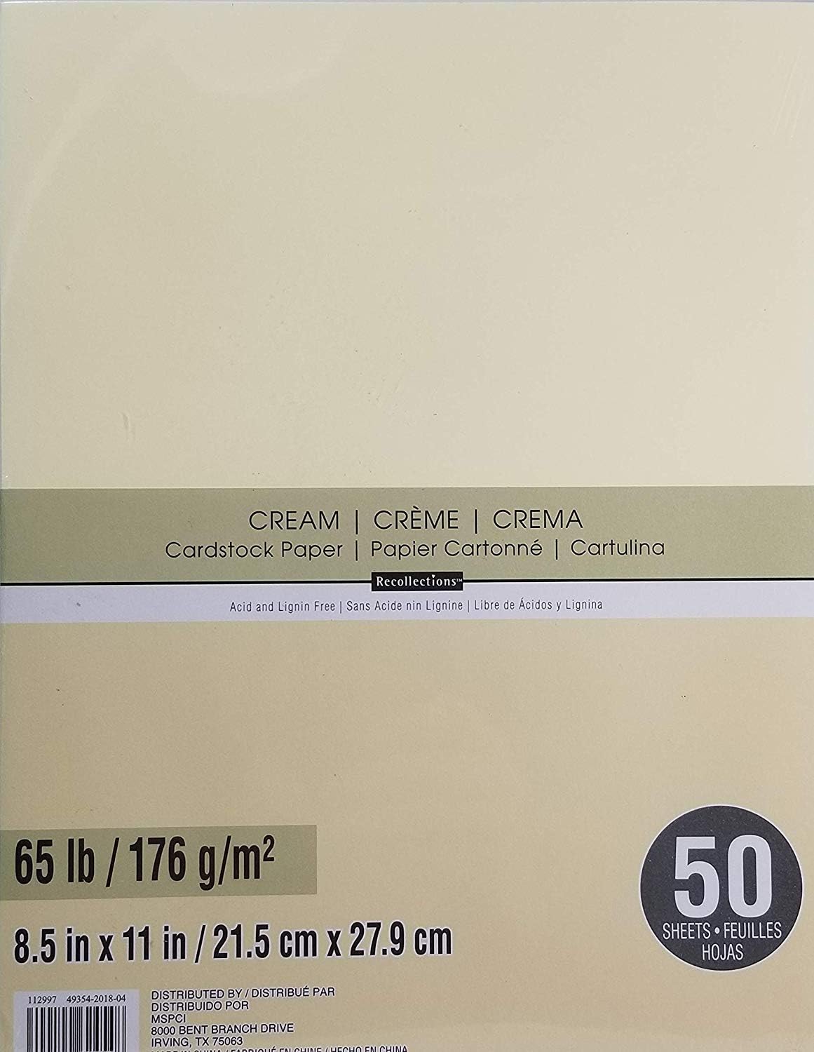 Recollections Cream Cardstock 65lb Cardstock