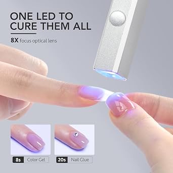 GAOY Handheld UV Light for Gel Nails with Stand, Cordless Nail Lamp, Silver