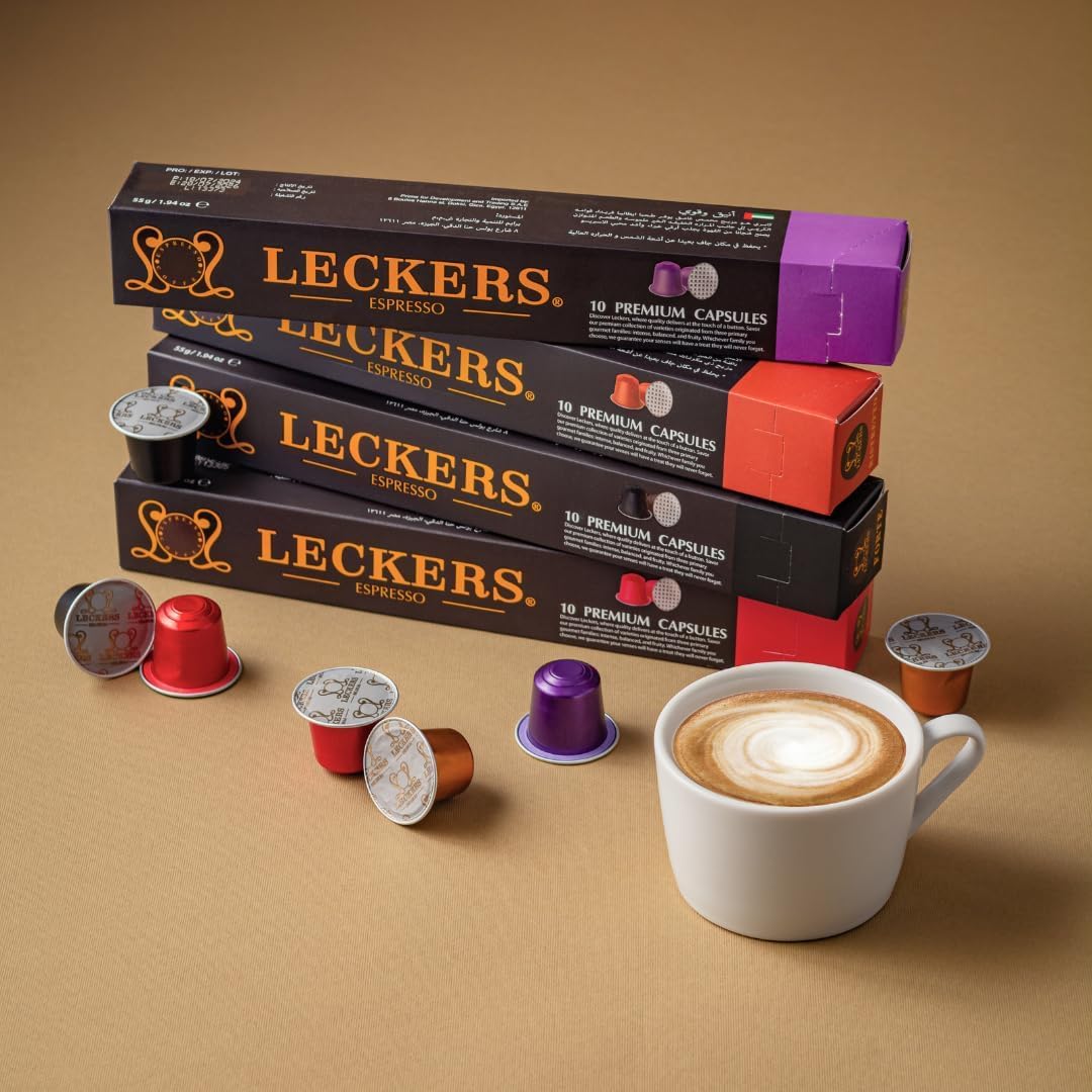 LECKERS Capri Italian Coffee Pods for Nespresso Machine | Premium Italian Espresso Pods | Dark Roast | Compatible with Nesspresso Original Line | Intensity 11 (6 Pack - 60 Capsules)