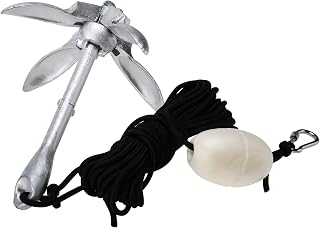 skyehomo Marine Kayak Anchor,3.3Ibs Kayak Anchor Kit,Folding Grapnel Anchor Kit with 40ft Rope,Marine Anchor Accessories for Kayaks,Canoes,Paddle Boards