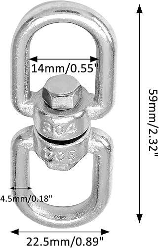 Miniatura 13 de Columpio giratorio de acero inoxidable M12 304 de alta resistencia, dispositivo giratorio de 360 grados, accesorio para colgar para columpio