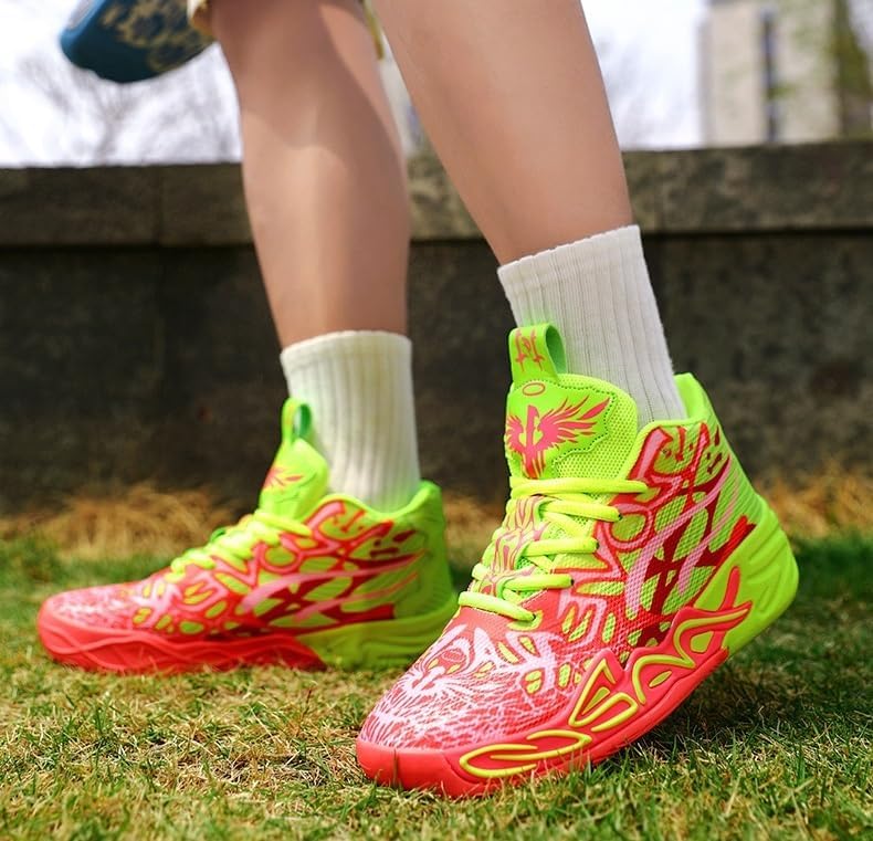 Men's High Top Basketball Shoes with Mesh Breathable Non Slip Fashionable Outdoor Sports Leisure Walking Shoes - Image 3