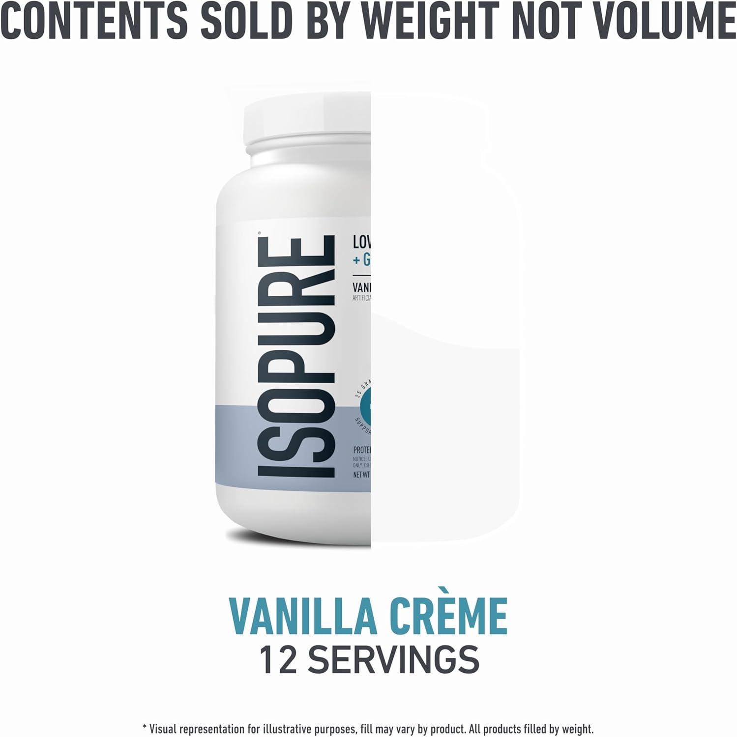 Isopure Protein + Gut Health & Immune Support Powder, Vanilla Crème, 25g Whey Protein with Prebiotics & Vitamins, 12 Servings (Pack of 1)