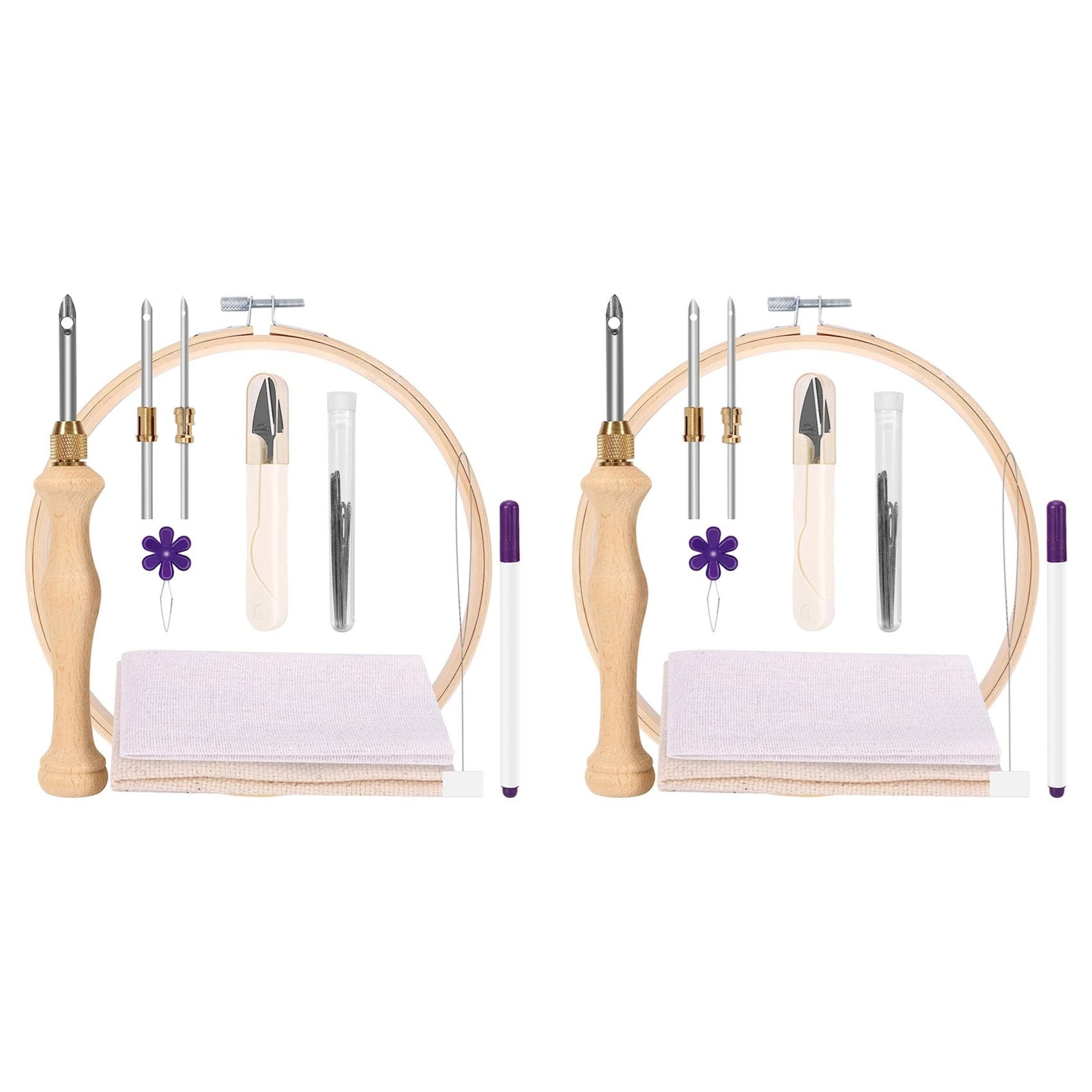 Kit para principiantes de enganche de alfombras y aguja ajustable de bordar