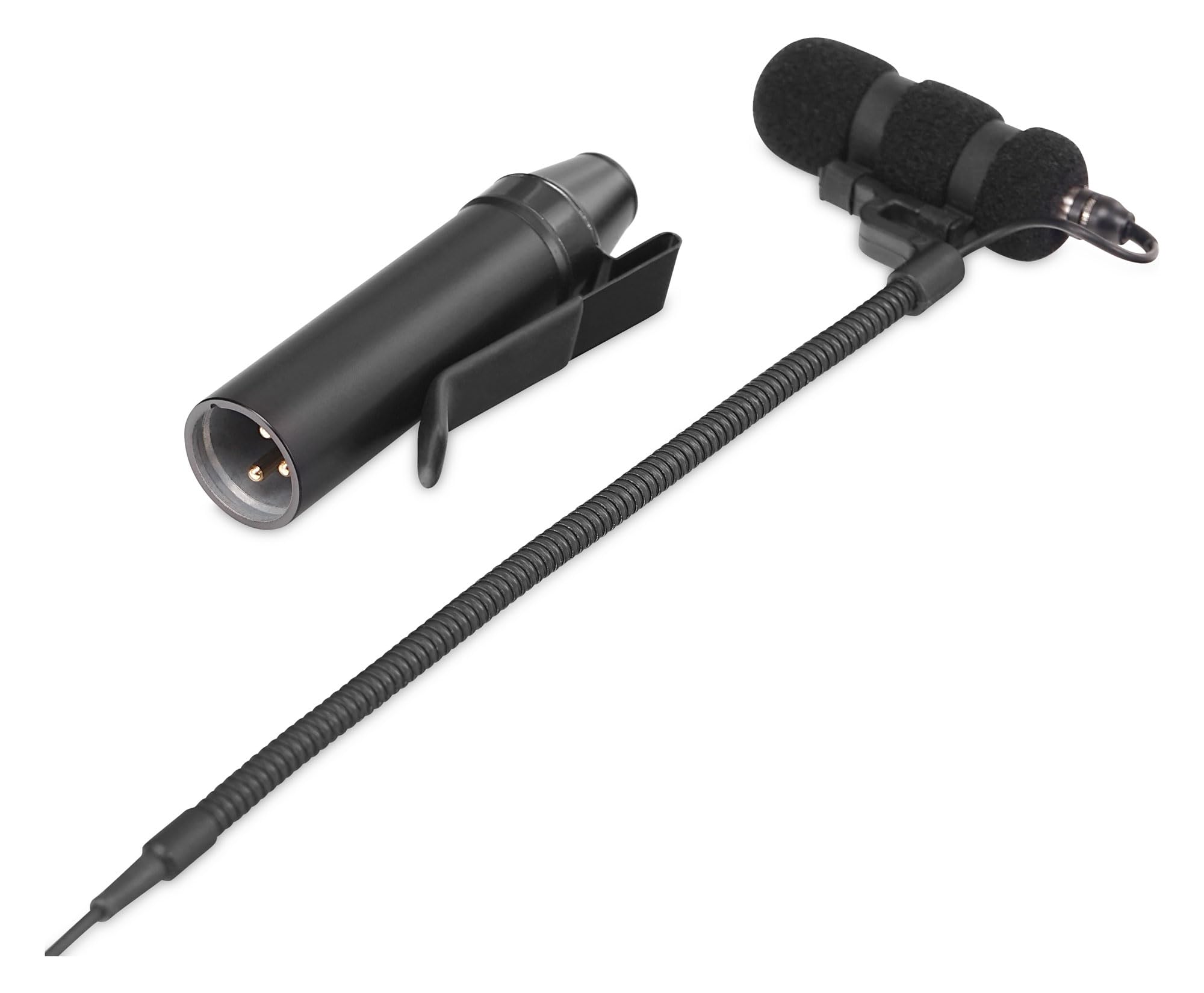 Pronomic Set MCM-100F Clipmikrofon mit Halter (Kondensator Mikrofon, Schwanenhals, Halter für Flöten, Phantomspeisung, XLR Adapter, Case) schwarz