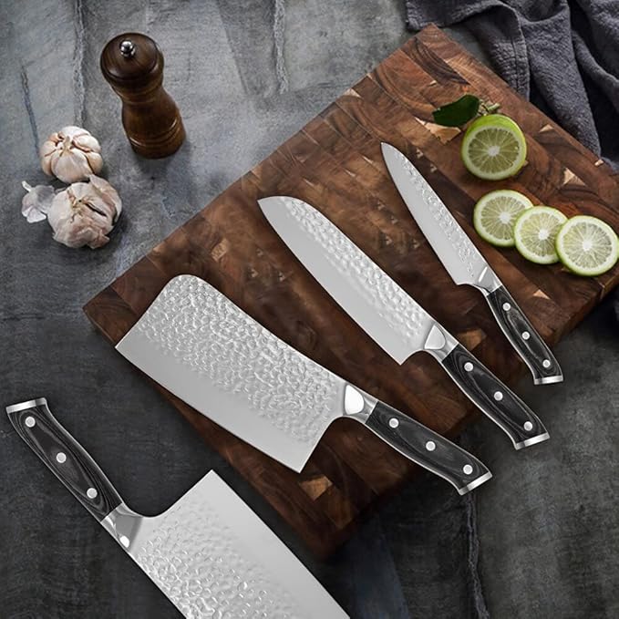 Set Cuchillos Cocina 7 Piezas Acero Inoxidable Mango Pakkawood miniatura 2