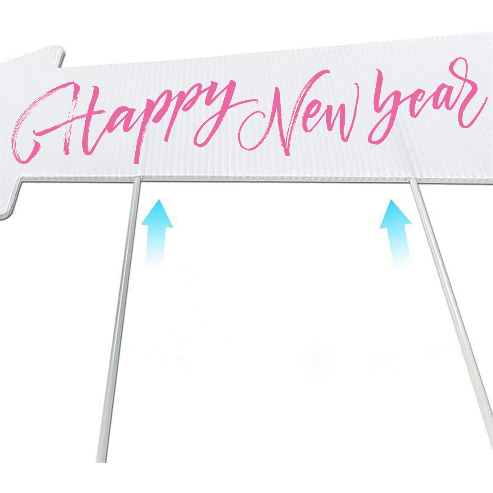 5 Pezzi Cartelli da Giardino con Pali Segni di Freccia Vuoti Segno di Cortile in plastica Cartelli Direzionali per Matrimoni per Festa di compleanno Segnaletica stradale Bianco Fai-Da-Te 43x15 cm