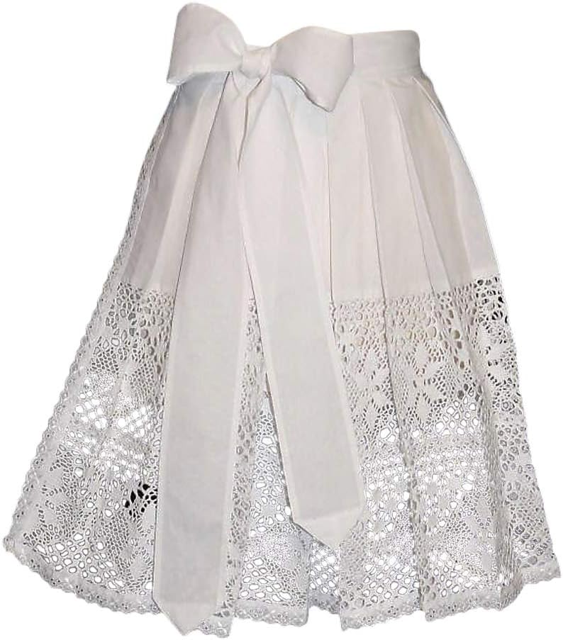 German Short White Lace Apron for Dirndl