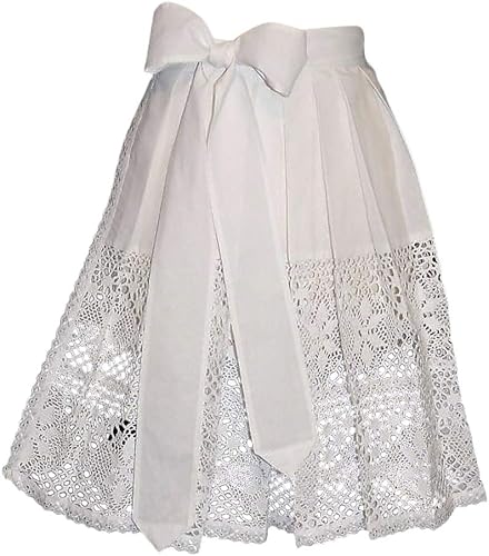 Delantal corto alemán de encaje blanco para Dirndl