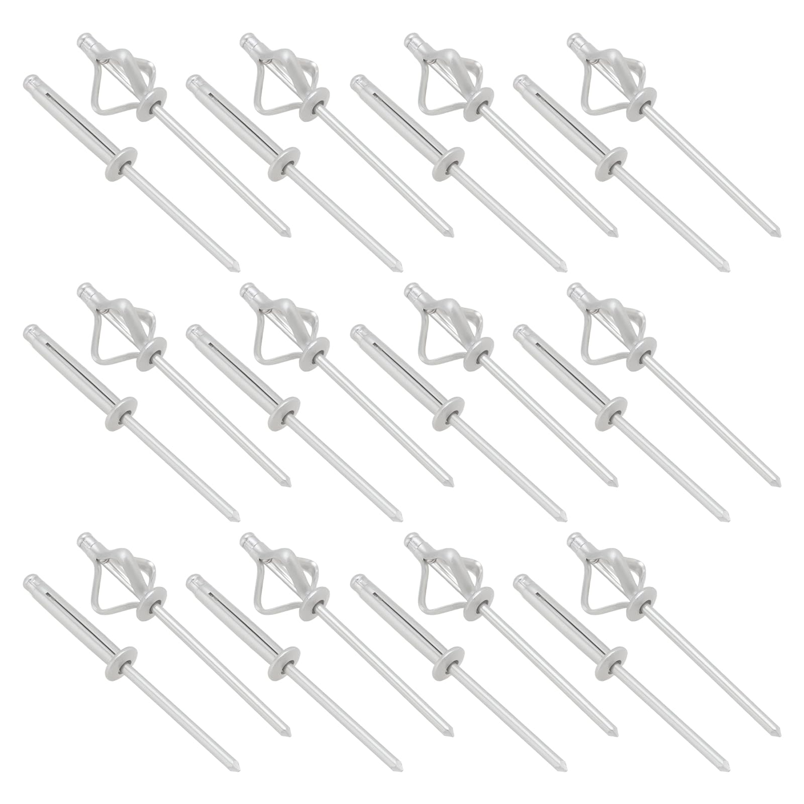 OTOTEC 100Pcs Tri-Fold Exploding Large Head Rivets Flat Head Press Rivets for Chassis Cabinet Sheet Metal Panel Doors and Windows Vehicles 4x25mm