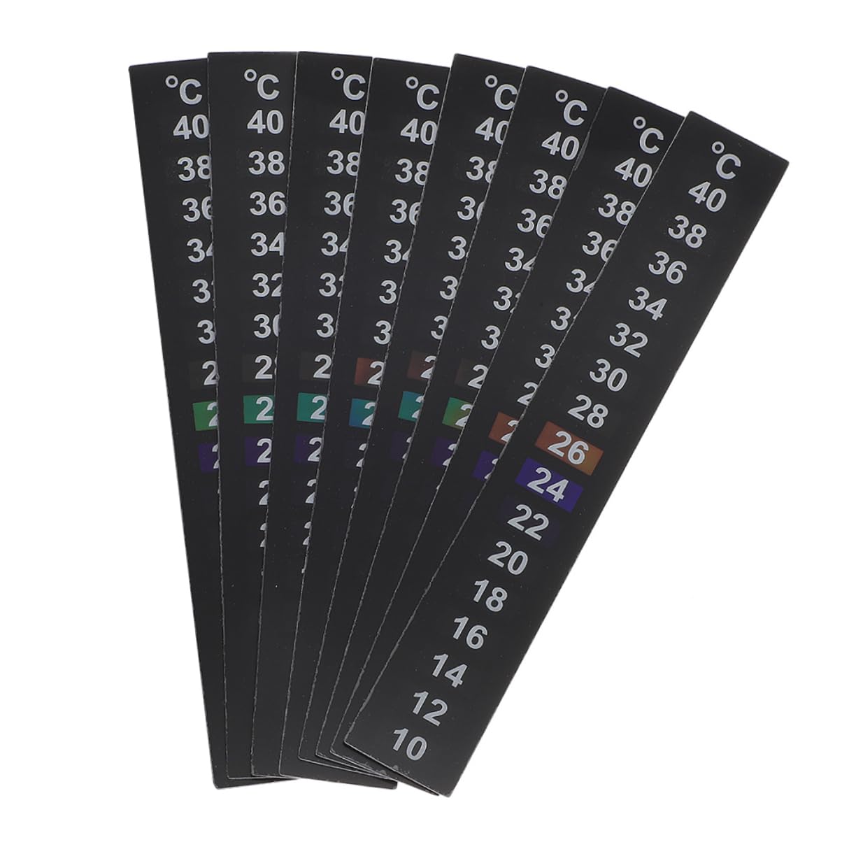 Cabilock Temperature Strip for Aquarium 10-40°c Fish Tank Thermometer Sticker Lcd Display 8 Pack