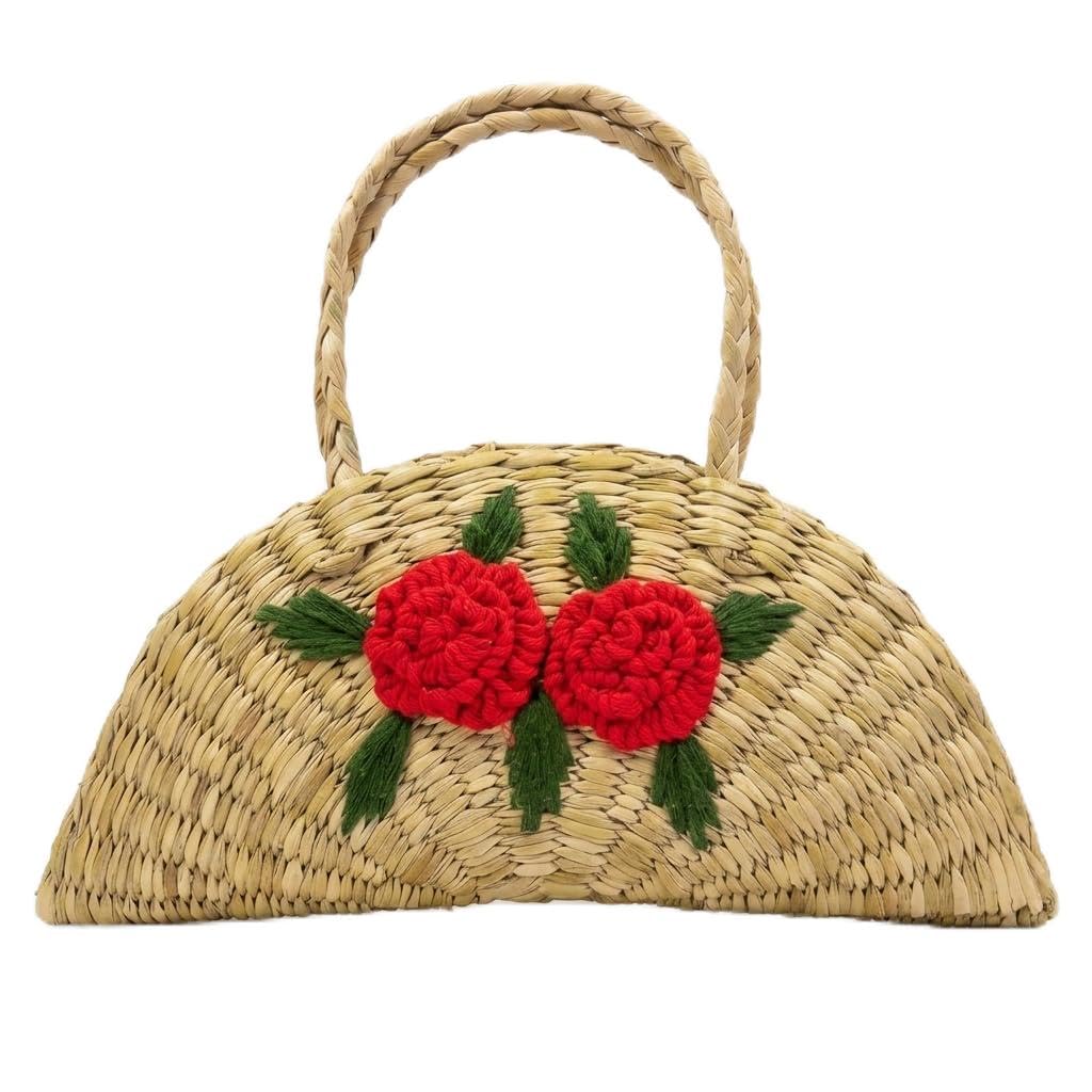 Natural Kauna Grass Women's Clutch 10 Inch Handmade Floral Embroidered Ethnic Purse | Boho Party & Wedding Handbag (Design May Vary)-picture-47