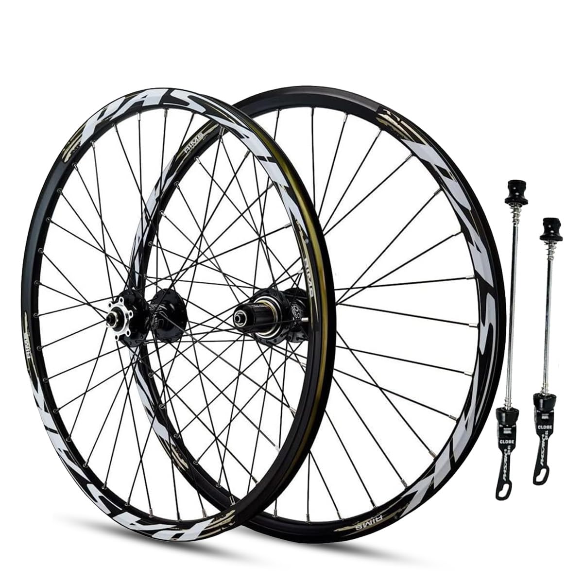 Juego de Ruedas de 24" para Bicicleta de montaña Juvenil con Freno de Disco y liberación rápida, llanta de aleación de Aluminio de Doble Pared de 32 radios, buje con rodamientos se