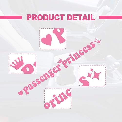 Miniatura 3 de Calcomanía de princesa pasajera, divertida calcomanía de vinilo para automóvil, accesorios de automóvil de princesa para pasajeros, ventana trasera,