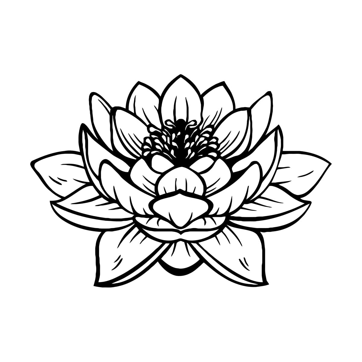 Lotus Flower Buddha Yoga Studio Meditation Wall Decals PVC 32x49.7cm Can Modify and add Information Small Black โ image 1