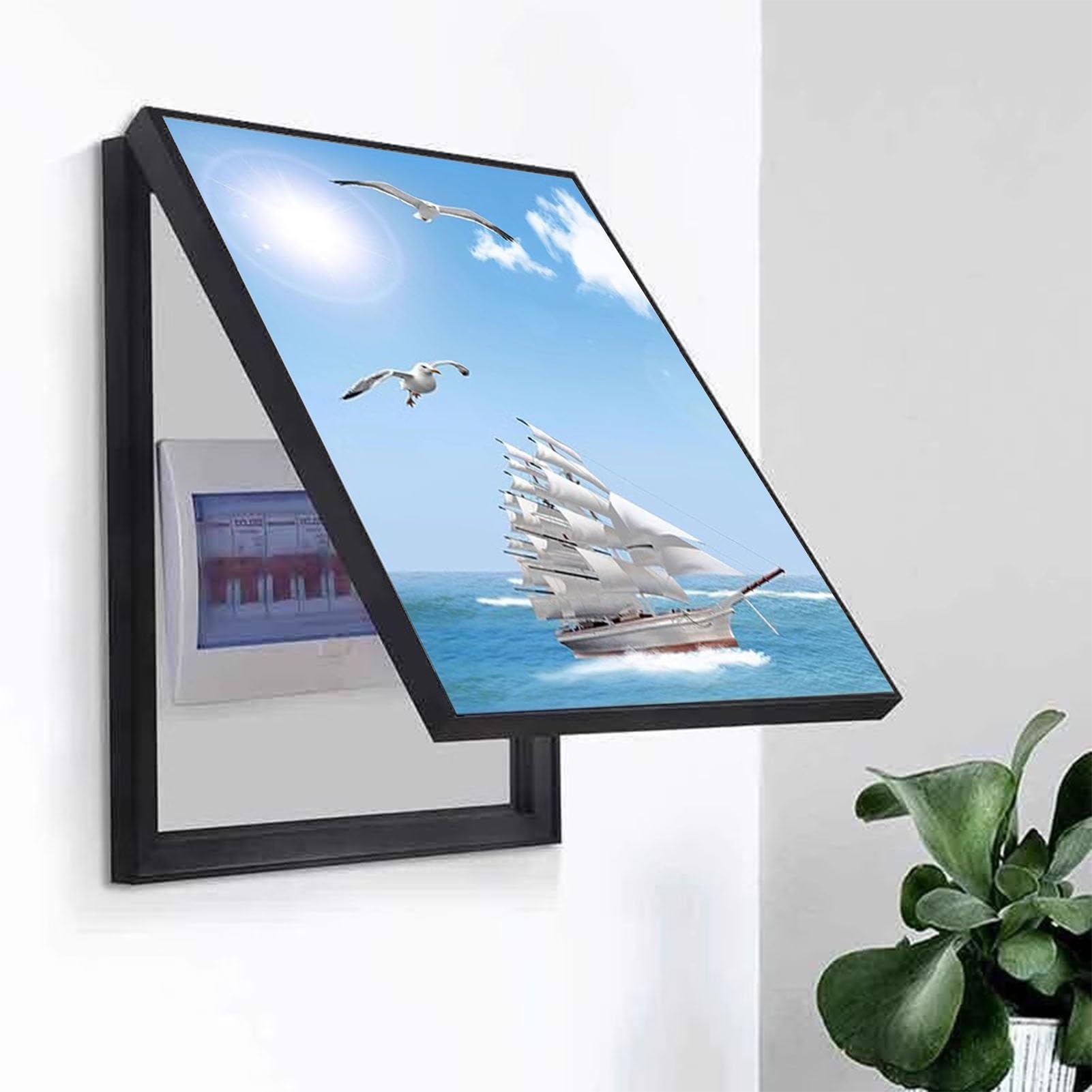 Caja Medidor Eléctrico Pintura Decorativa Tapa Decorativa Cuadro Electrico Cuadro Electrico Cubierta Contadores Decorativos(A,40x50cm)