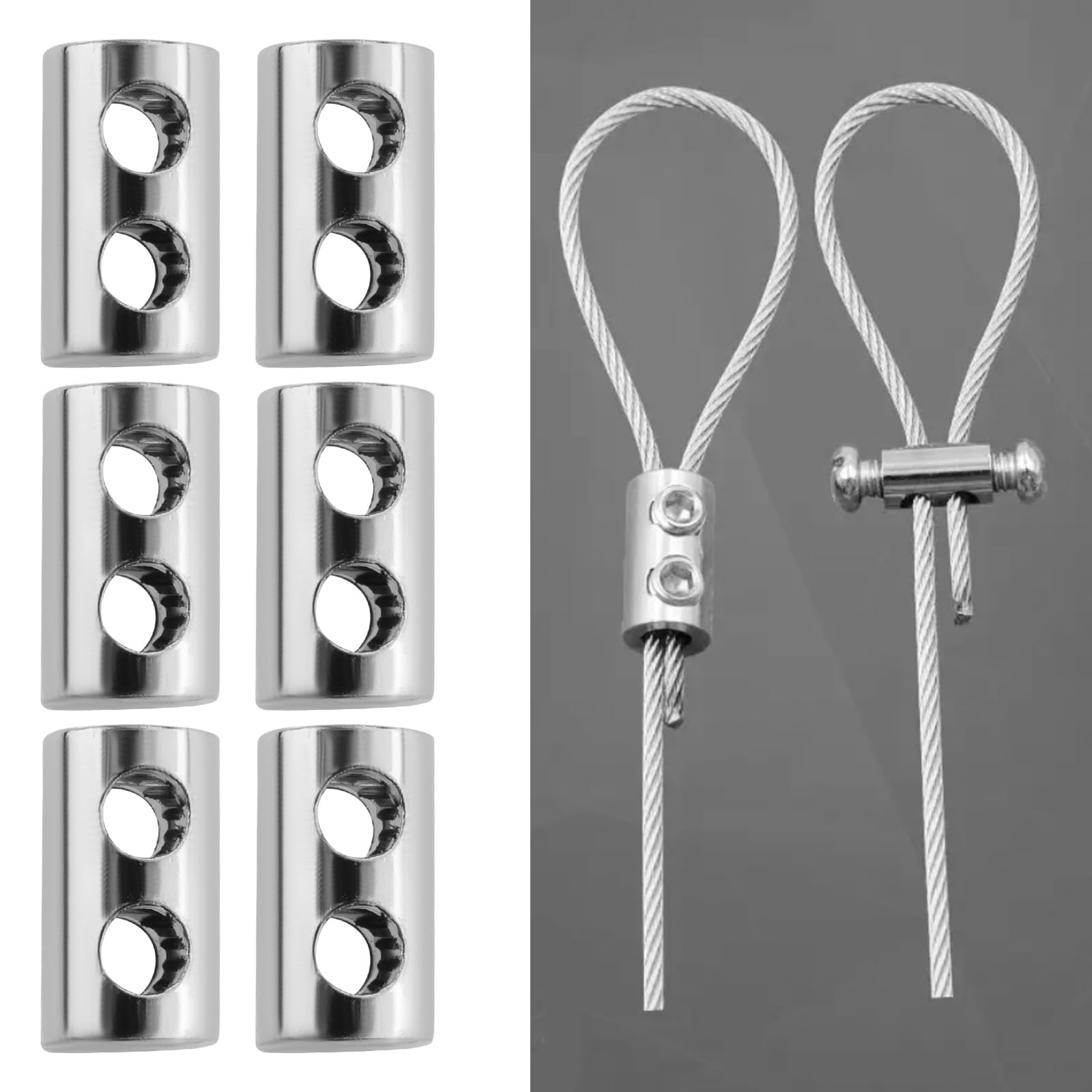 EMSea Lot 20 Colliers De Serrage Avec Clé Pour Câble Métallique 1-2mm - Connecteurs Robustes