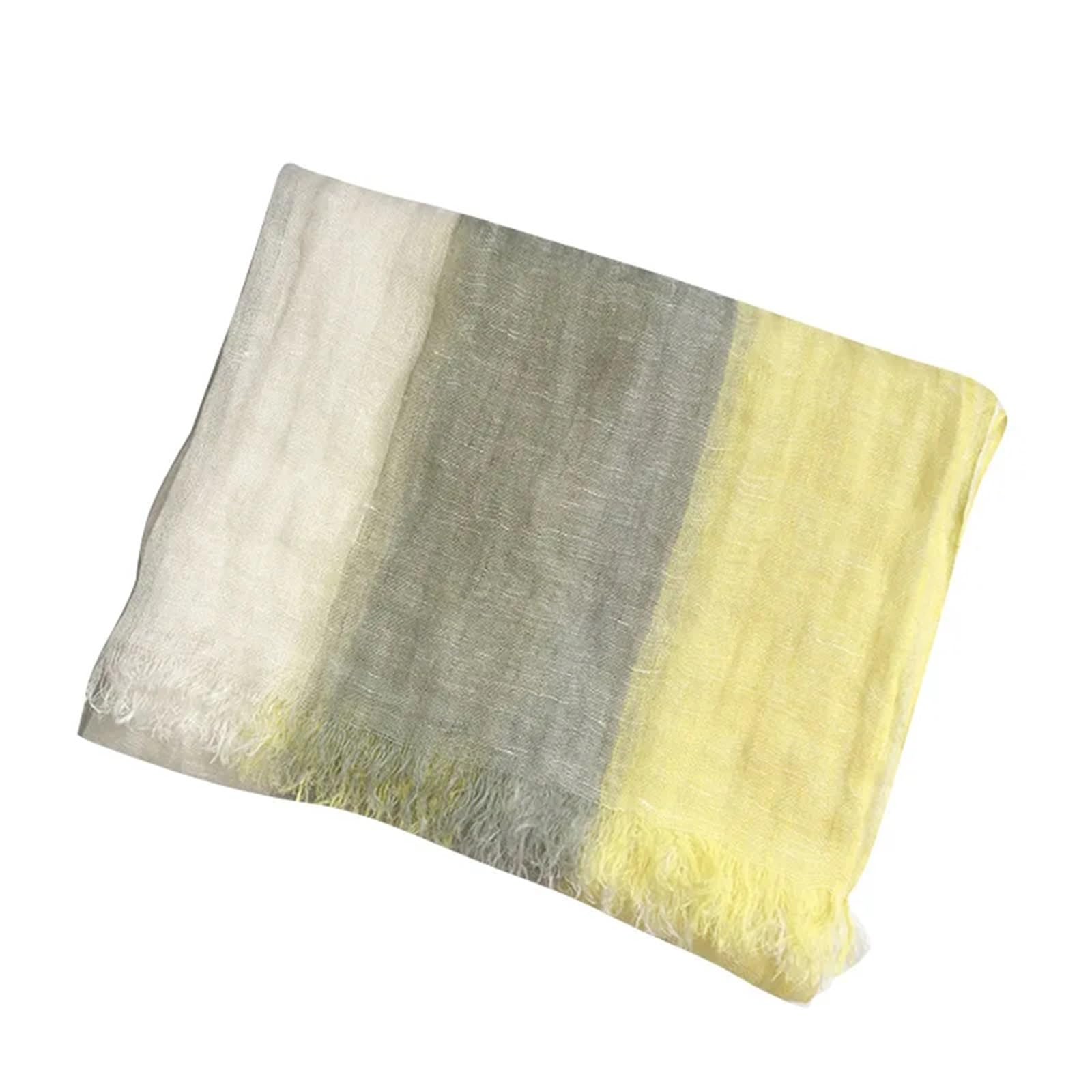 Sciarpa di Primavera Sciarpa Primaverile Sciarpa da Donna in Lino a Righe Larghe Versatile Primavera ed Estate Sciarpa Morbida