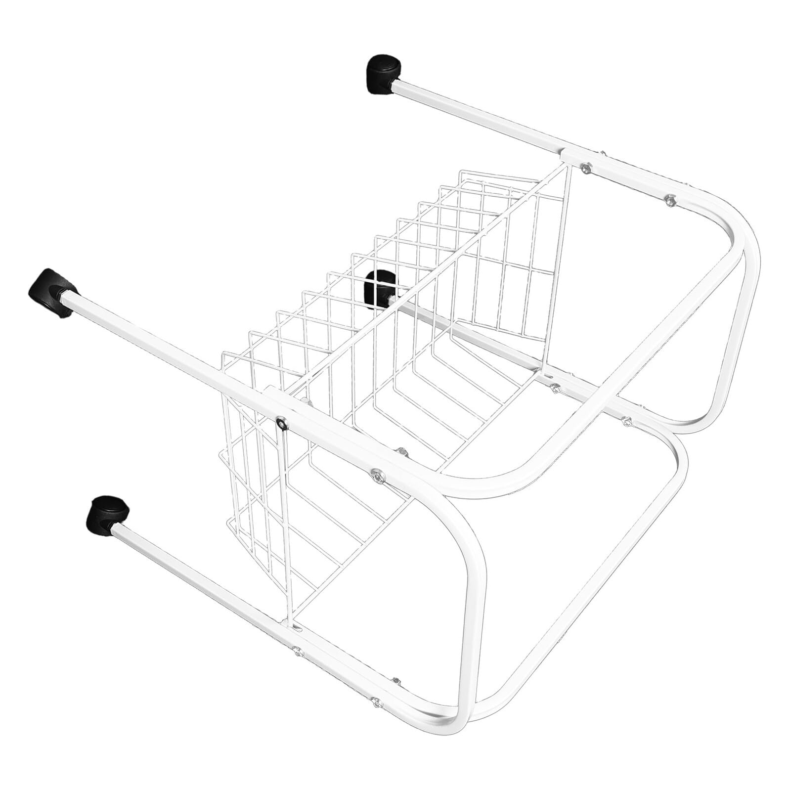 Homoyoyo Support Mobile Blanc pour Cage à Oiseaux 45,7 Cm avec Roulettes Robustes, Étagère de Rangement Intégrée, Compatible Cages Carrées et Rectangulaires, Support pour Oiseaux et Petits