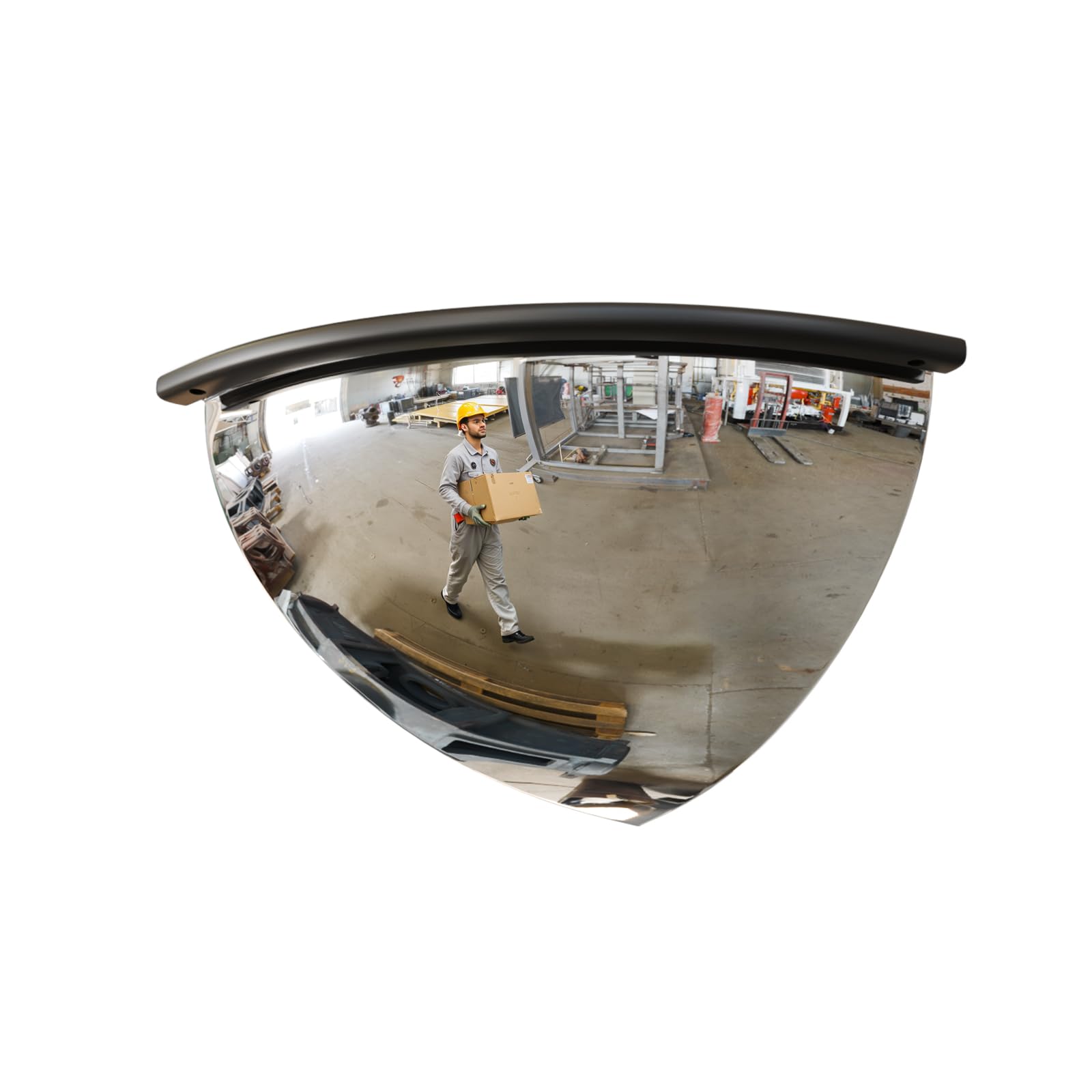 Photo 1 of 12" 1/4 Acrylic Quarter Dome Security Mirror – 90 Degree Convex Corner Safety Mirror for Blind Spot Elimination in Warehouses, Offices, Retail Stores, and Parking Garages (1, 12 Inch)