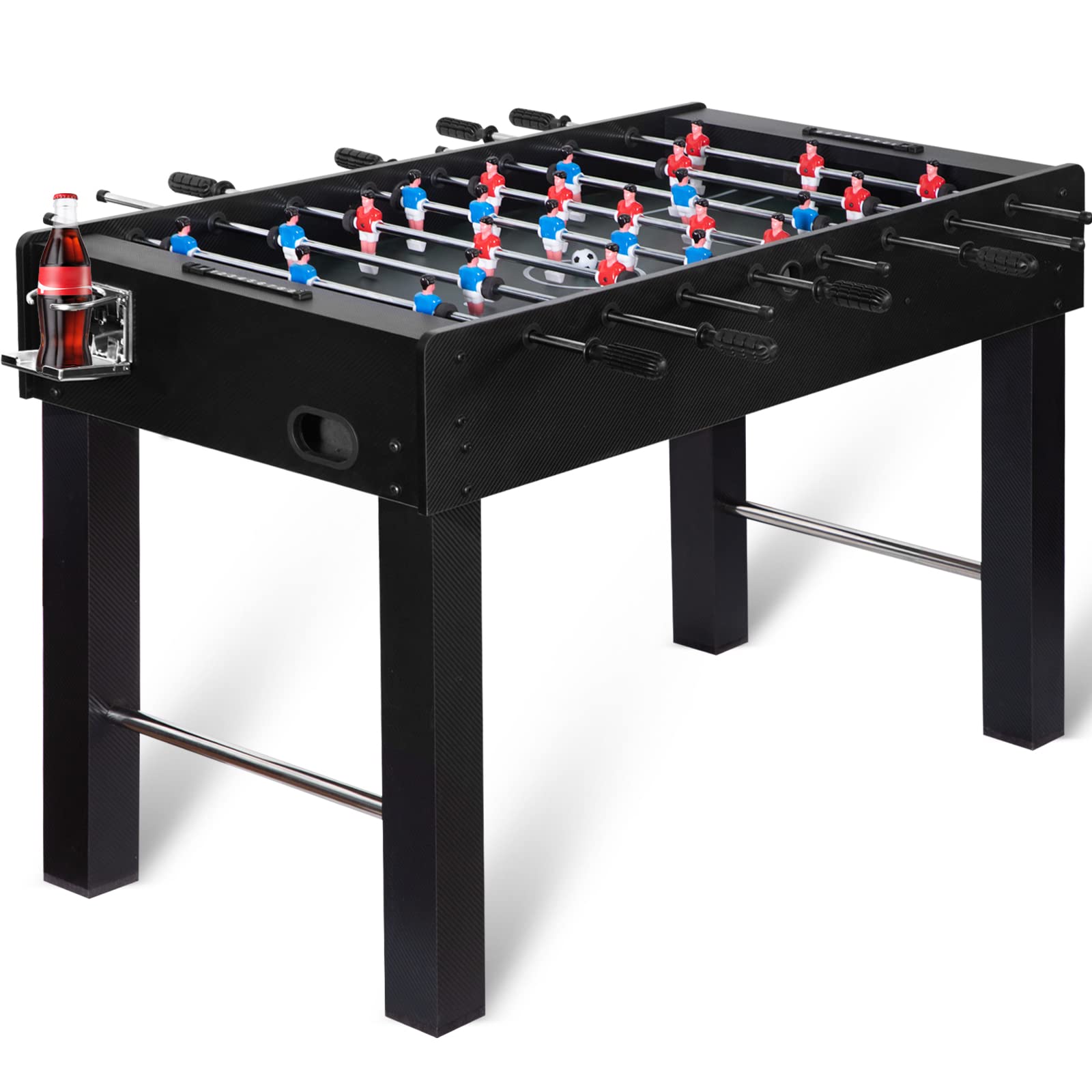 REAHOISY 48in Foosball Table, Competition Sized Soccer Table w/ 2 Balls, 2 Cup Holders 2x4ft for Kids, Adults, Suit for 4 Players, Football Table for
