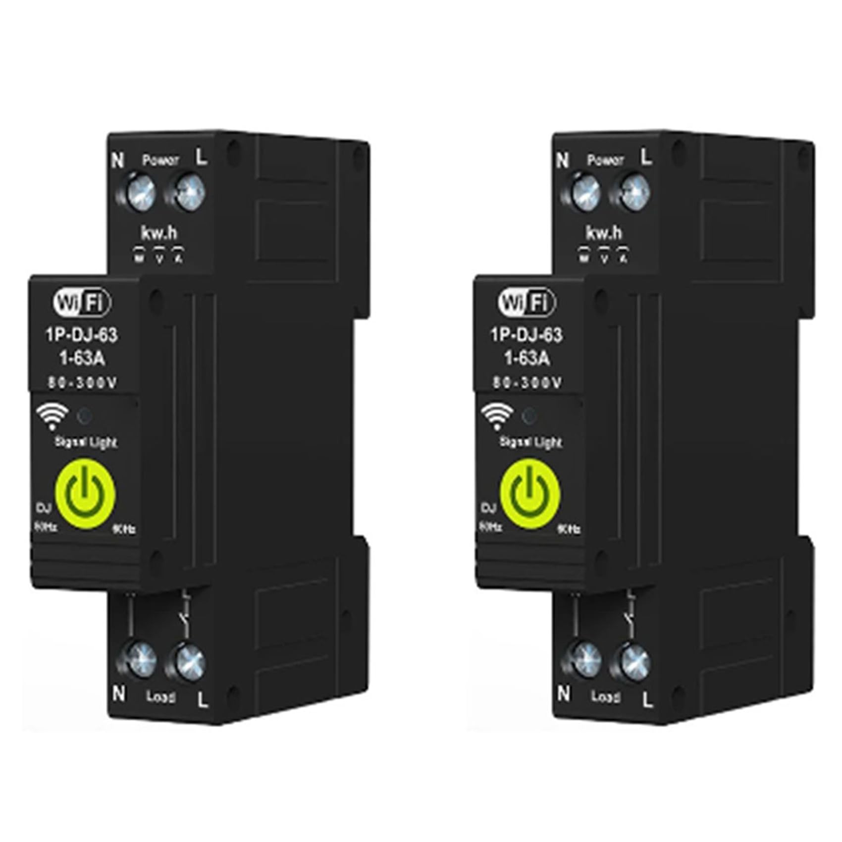 2X WIFI Protector de Sobretensión y Subtensión Contador de Energía Fotovoltaico Bidireccional Temporizador de Medición KWH