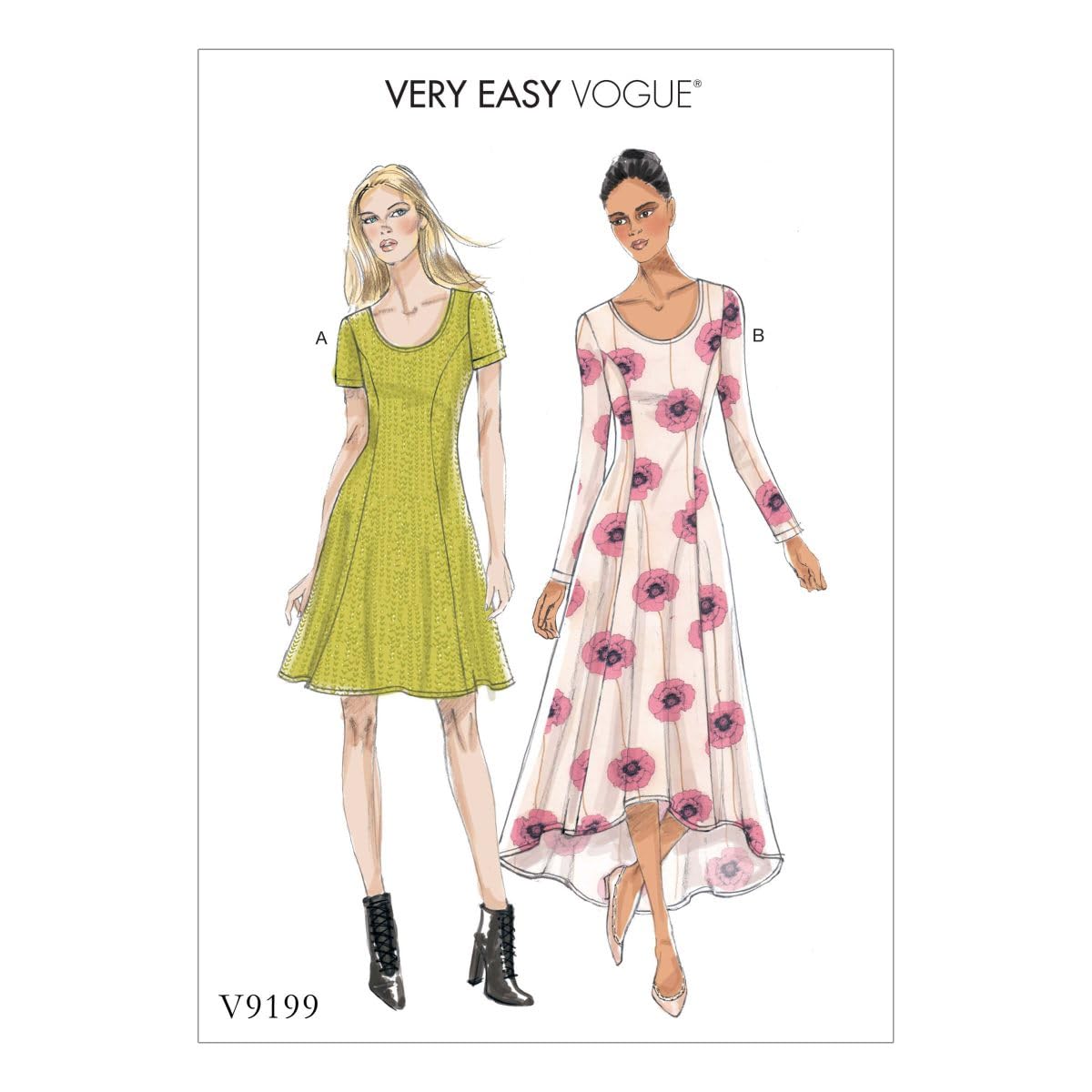 Vogue Patterns9199 A5,Misses Dress,Sizes 6-14, Tissue, Multicoloured, 15 x 0.5 x 22 cm