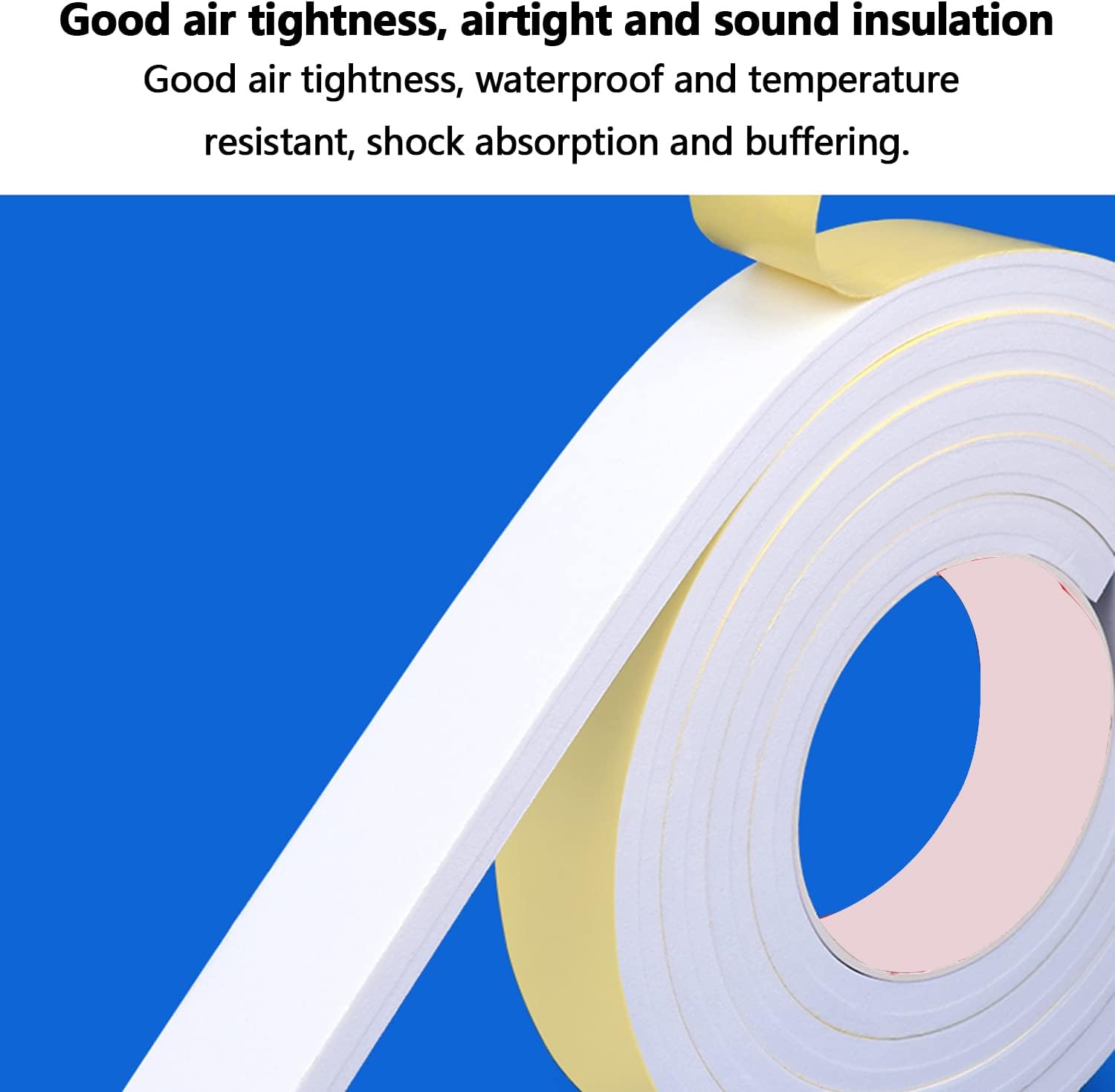 Weather Stripping Foam Tape,Foam Tape 2 Pcs EVA Single Sided 20mm×5M-50mm×5M White Foam Strip with Adhesive Backing, Thickness 2mm,50mm×5m (Color : Wit, Size : 30mmx5m) ( Color : Wit , Size : 50mmx5m