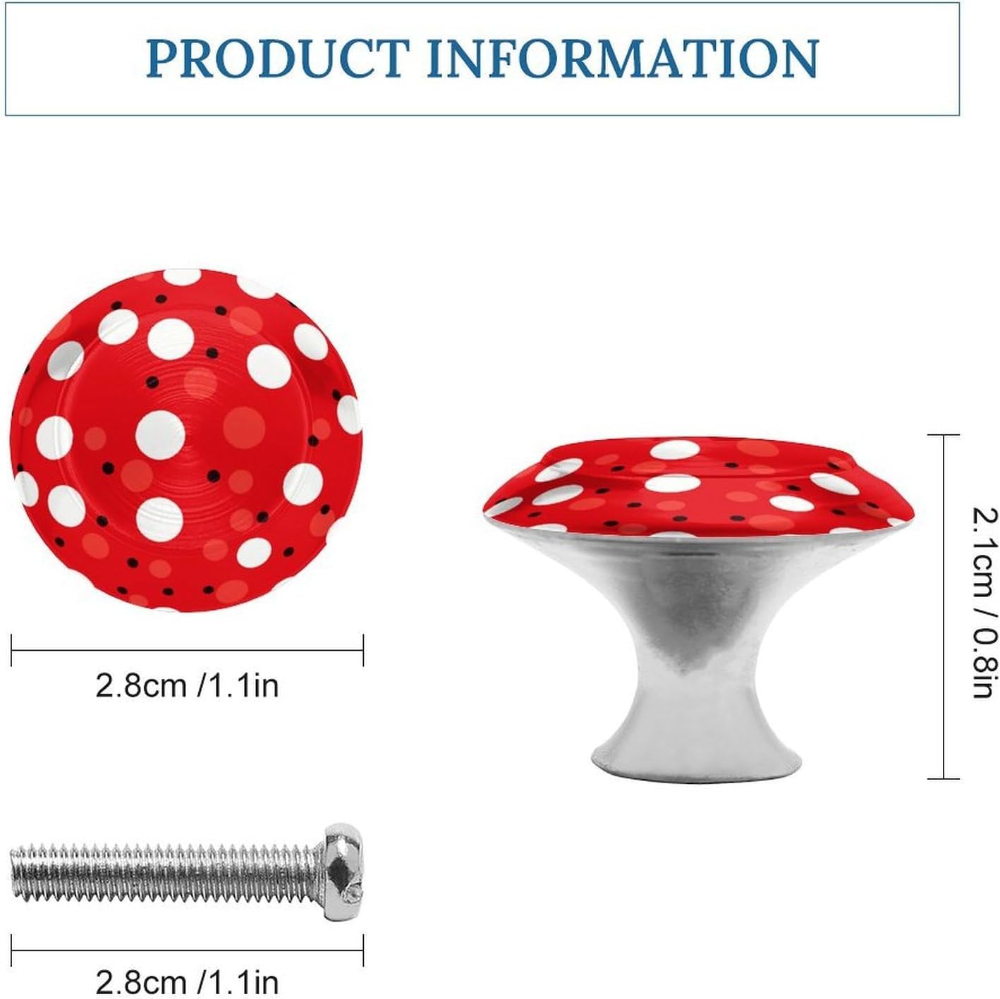 Cabinet Handles Round Drawer Pulls Red White Polka Dot Dresser Knobs for Cabinets and Drawers Handle Kitchen Cabinet Pulls for Bathroom Cupboard Drawers Cabinet Pulls for Kitchen Door
