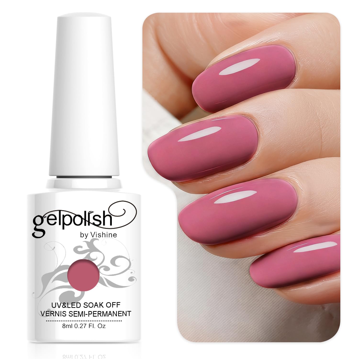 Vishine Esmalte de uñas semi-permanent Soak Off UV LED Gel Polish Nail Gel Manicura, Negro (687) — view 17
