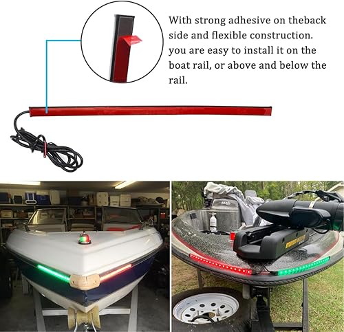 Miniatura 3 de Boaton Luces de navegación LED para barco marino, luces de pesca nocturna, sin taladrar, luces de arco para cubierta, luces de cortesía, luces