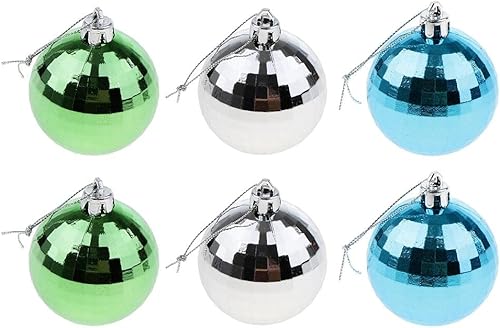Miniatura 3 de misppro Juego de 6 bolas de espejo de Navidad, adornos de pared para árbol de Navidad, decoración - A