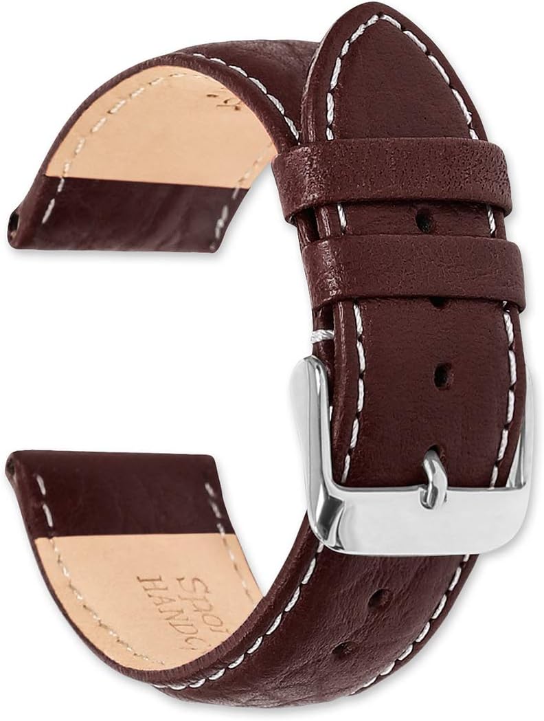 deBeerbrand Sport Leather Watch Band (Silver & Gold Buckle)