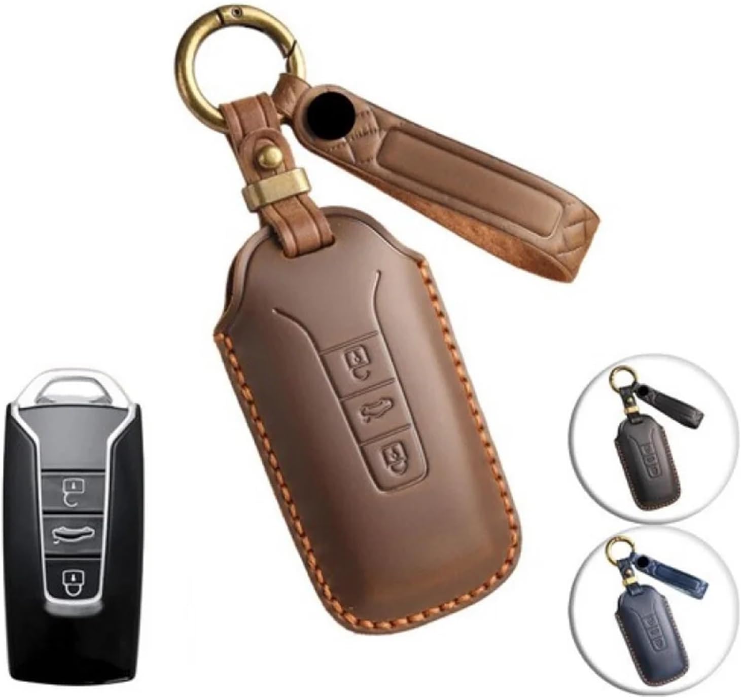 A+ Car Smart Key Case Cover Compatible with VW Volkswagen Touareg 2019+(Black)
