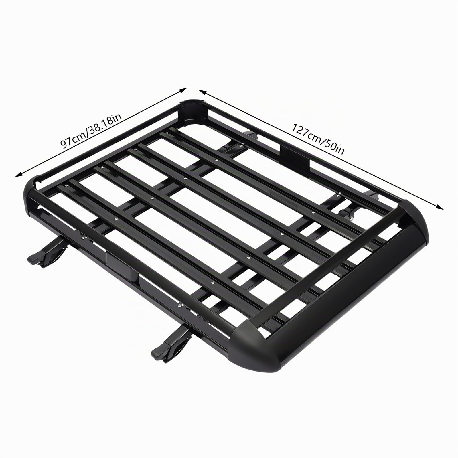 Barras portaequipajes de aluminio, cesta de techo con capacidad de carga de 68 kg, cesta de techo para coche, portaequipajes de aluminio para coche, portaequipajes de coche, cesta de equipaje, para