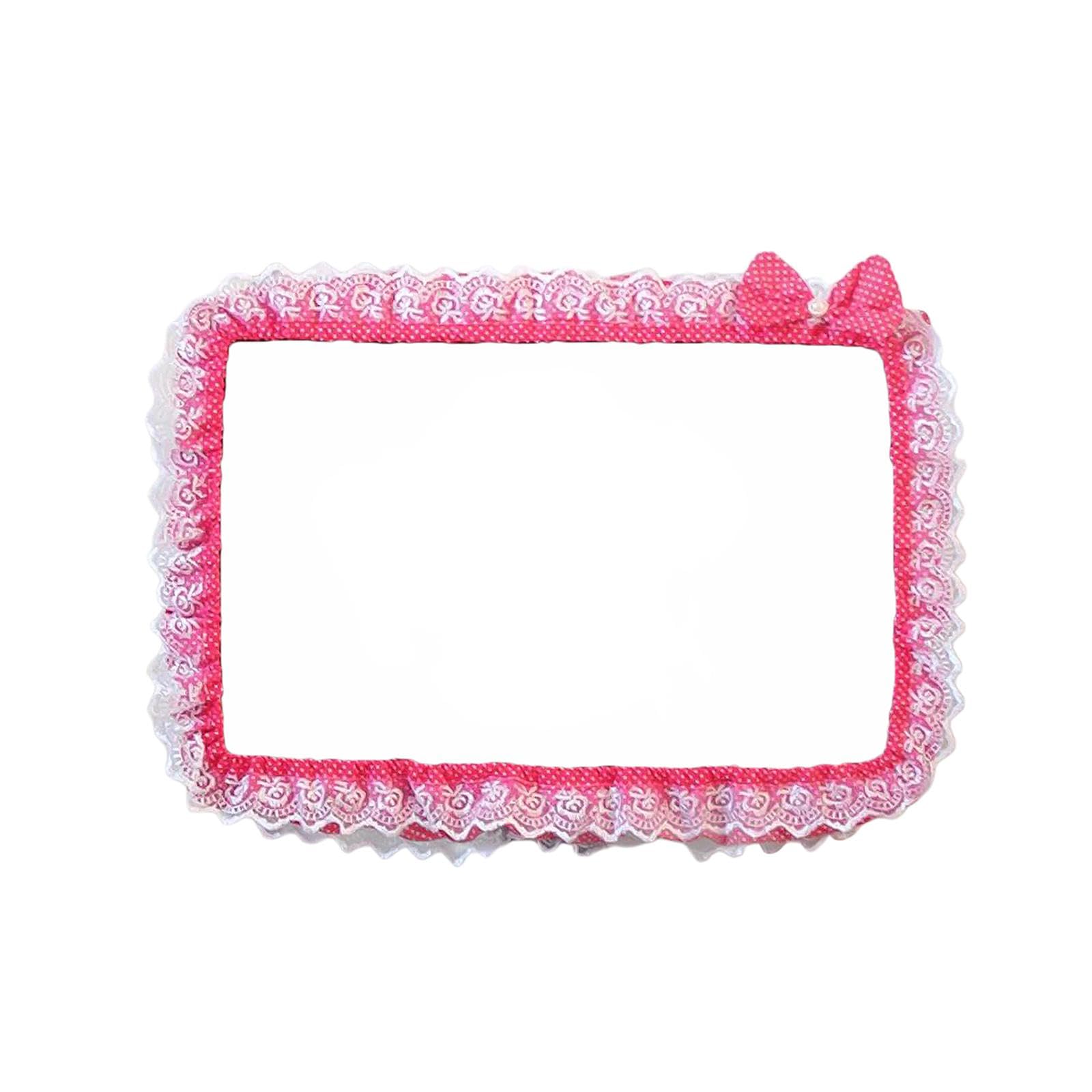 CALANDIS™ Computer Screen Frame Border Cover Lace Fabric Protective Case with Bowknot 17 to 22 inch Rose red | Monitors | Monitors Projectors & Accs-image-33